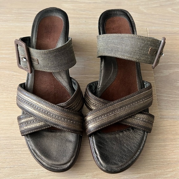 Naot | Marvel Criss Cross Buckle Strap Brown Leather Slip-on Sandals Sz 39/8 - Picture 3 of 6
